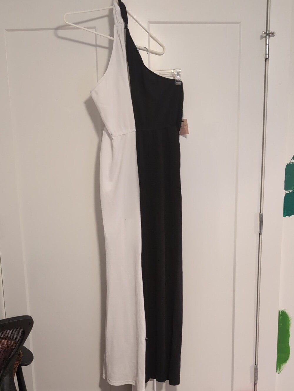 Halter Black and White Colorblock Jumpsuit Smak parlour - NO BELT